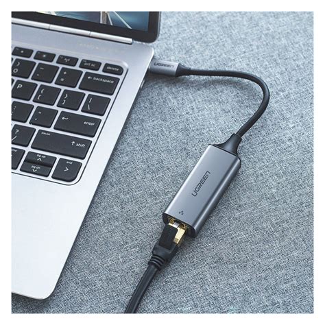 UGREEN zewnętrzna karta sieciowa USB C Ethernet RJ45 1Gbps szary