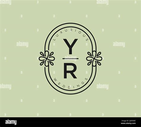 Yr Initials Letter Wedding Monogram Logos Template Hand Drawn Modern