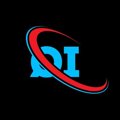Premium Vector Qi Letter Logo Design Initial Letter Qi Linked Circle