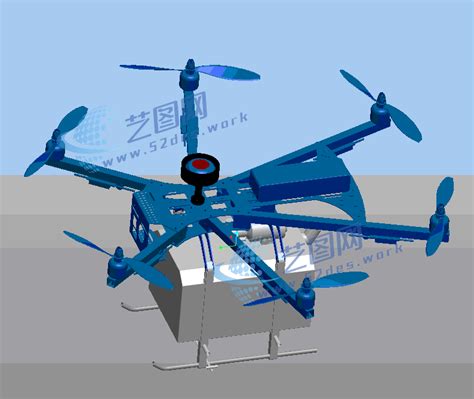 六旋翼农用无人机机械设计三维模型proe说明书cad图纸c20701 艺图网