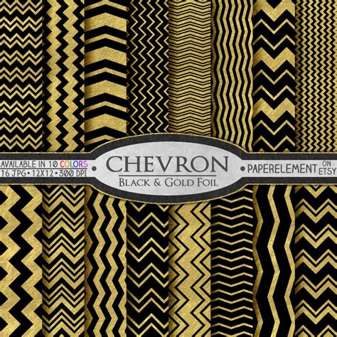 Metallic Gold Chevron