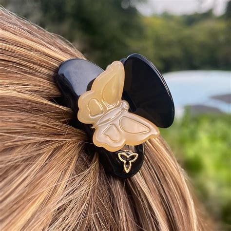 Piranha De Cabelo Acetato Preto Borboleta Nude Muzazen Semijoias E Acess Rios De Moda
