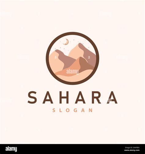 Vector Illustration Landscape Desert Logo Design With Desert Hills Sand