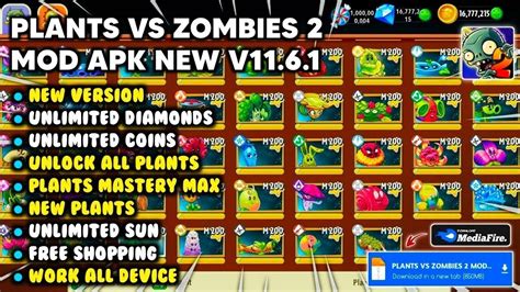 Plant Vs Zombie 2 Apk Mod - Plants Vs Zombies 2 Mod Apk 2024: Unlock All Plants, Max Level [M200 ...