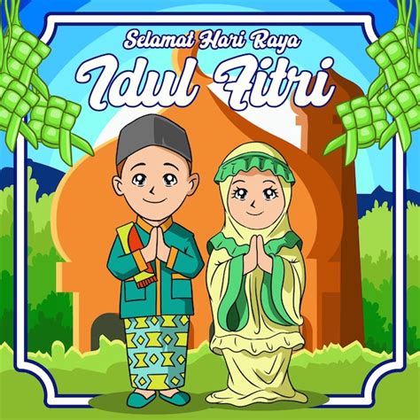 Premium Vector Selamat Hari Raya Idul Fitri 3