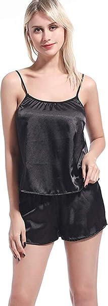 Women S Baby Dolls Sexy Lingerie Lace Two Piece Pajamas Set Home Clothes Sleepwear Satin