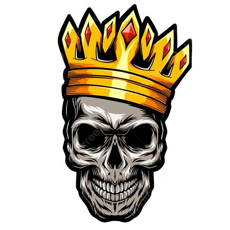 King Crown Png Transparent Skull King Golden Crown With Red Diamonds