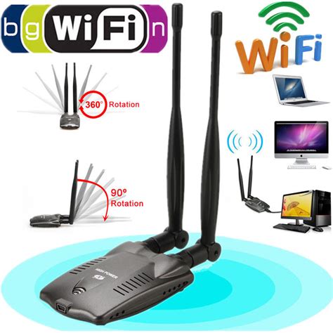 Kuwfi Adaptador Wifi Usb Inal Mbrico Antena Rt De Mbps Aumento