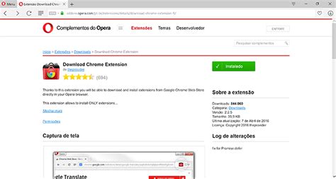 Como instalar extensões do Google Chrome no Opera