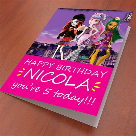 Monster High Birthday Card Professionally Printed And Personalised Ebay