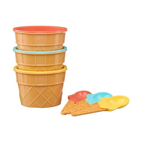Ice Cream Shaped Bowls 3 Count