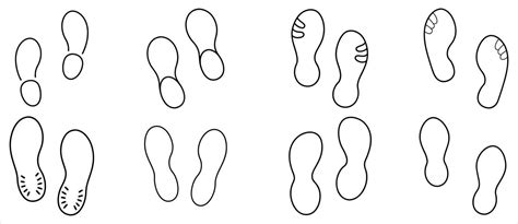 shoe print outline vector art icons  graphics