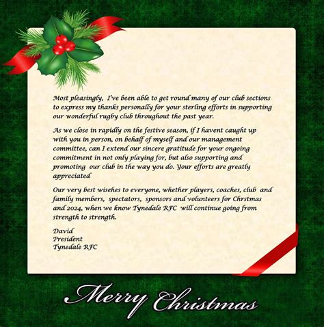 Presidents Christmas Message