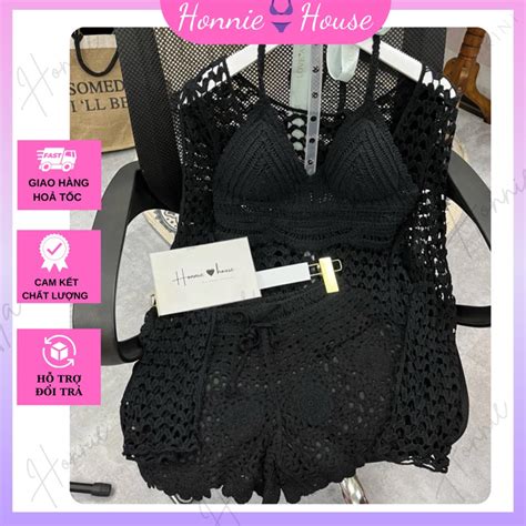 Set Bikini Len S I M C I Bi N M U En Quy N R Chi Ti T G M O Bra L N S Ng Qu N Sooc O