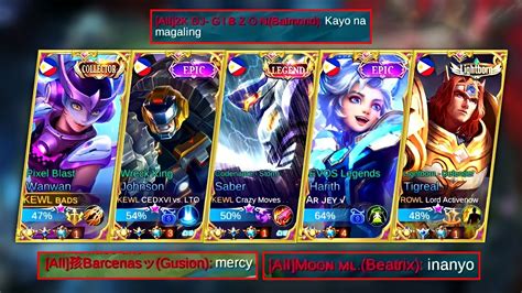 ALL TOP GLOBAL IN ONE TEAM MLBB YouTube