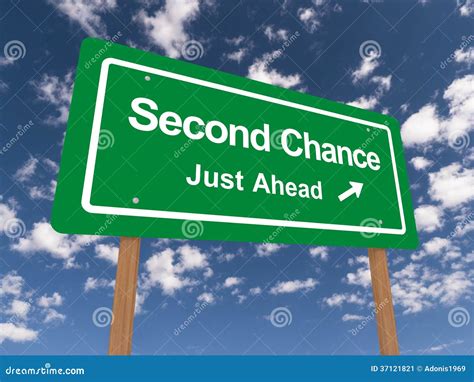 Second Chance Just Ahead Sign Stock Illustration Illustration Of