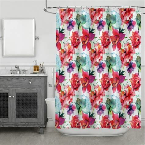 Splash Home Touch Of Rose Polyester Fabric Shower Curtain 70 X 72