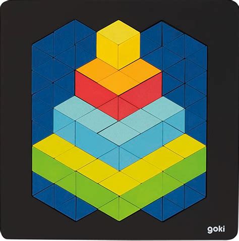 GOKI Dřevěné puzzle Pyramida 3D efekt 82 dílků | MAXMAX.cz