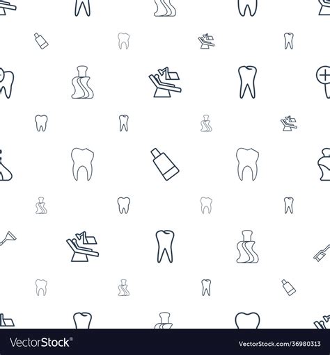 Dental Icons Pattern Seamless White Background Vector Image