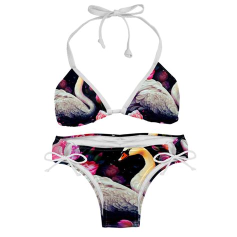 Swan Detachable Sponge Adjustable Strap Bikini Set Two Pack For Versatile Swim Suit Looks