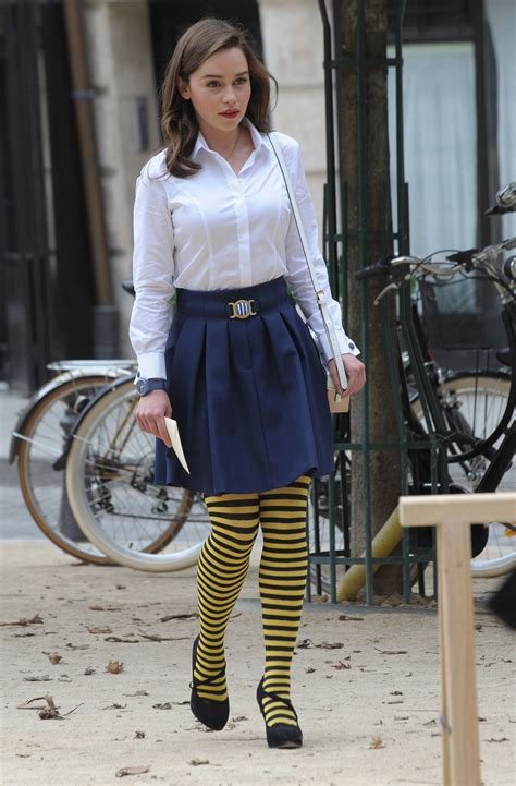 Emilia Clarke In Bikini On The Set Of Me Before You In Paris