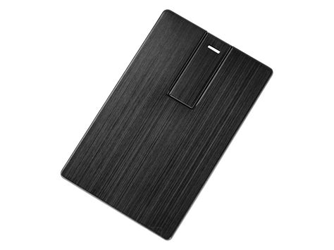 Флеш-карта USB 2.0 16 Gb в виде металлической карты Card Metal, черный ...