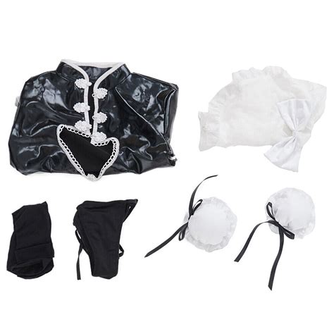 Sexy Lingerie Set Maid Style Chest Open Cheongsam Dress Withapron Thong Stocking Ebay