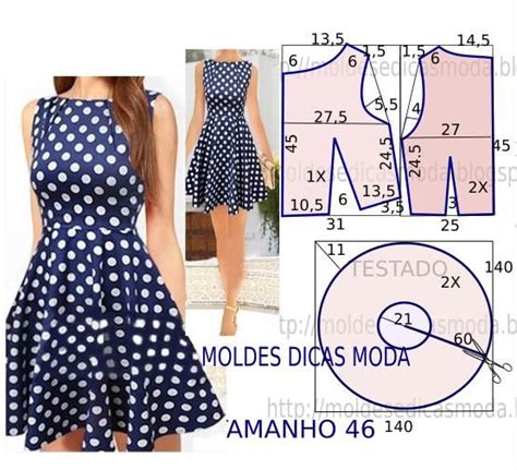 Molde De Vestido FÁcil 73 Moldes Dicas Moda Costura Fashion Vestido Fácil Padrões De