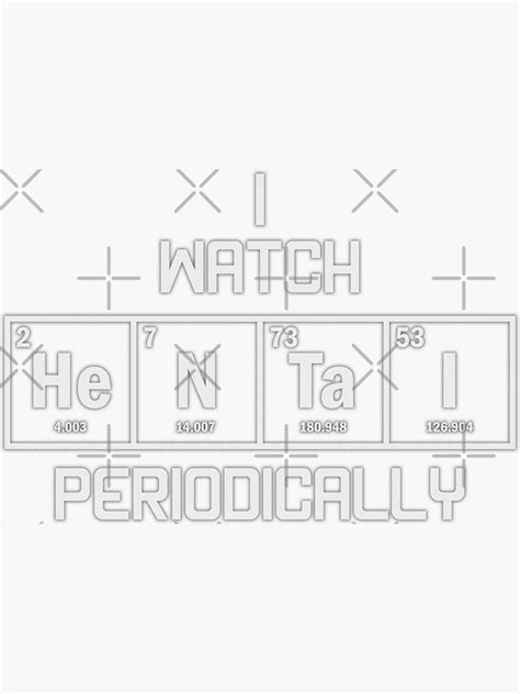 Pegatina Divertido Peri Dicamente Hentai Tabla Peri Dica Ciencia Geeky Blanco De Duyudon