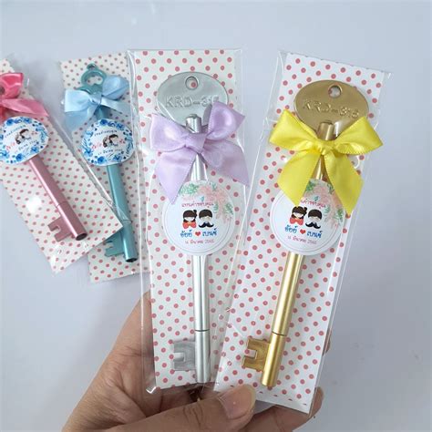 Assorted Colors Of Key Pens 50 Pieces With A Bow Pack As Shown In The