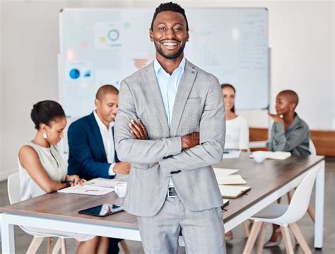 Motivation Success And Black Leader In Business Meeting Team