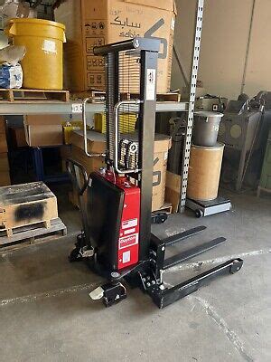 Dayton Powered Lift Manual Push Straddle Stacker Lb Load