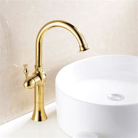 Gold Antique Faucet Can Turn European Style Basin Hot And Cold Faucet Single Copper Classical