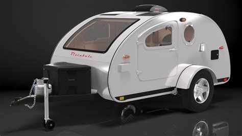 Metallic Vistabule Teardrop Camping Trailer Rigged D Model Max