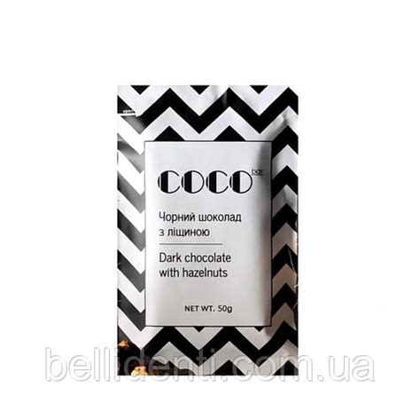 Батончик кокосовый CocoBar без сахара (черный шоколад с орешником), 1 ...