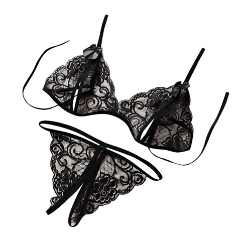 Lingerie Ropa Women Lace Bra And Panty Lingerie Set Piece Outfits Mini Babydoll Underwear Set