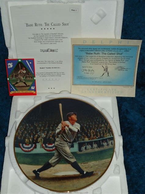 Delphi Bradford Exchange 1992 Babe Ruth The Called Shot Plate 1319