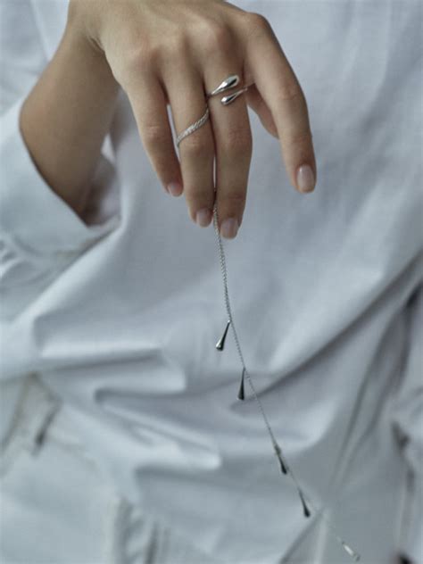 Кольцо Петля из капель из серебра 925 покрытого родием – купить в ...