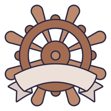 Diseño Png Y Svg De Trazo De Color De Etiqueta De Timón De Barco Para