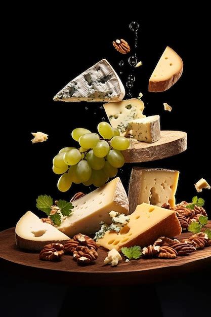 Premium Photo A Wooden Plate Topped With Lots Of Different Types Of