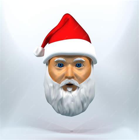 Premium Vector Santa Claus Head 3d Vector Cartoon Icon Santa Claus