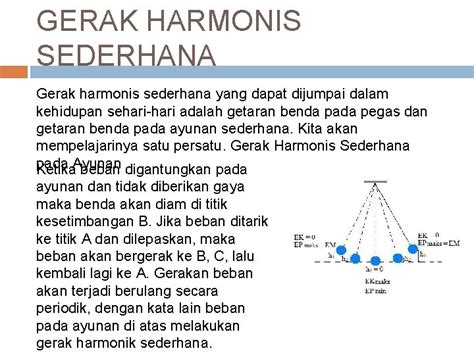 Gerak Harmonis Ayunan Sederhana Gerak Harmonis Sederhana Gerak