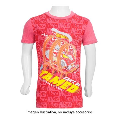 Playera Hot Wheels Talla 6 Estampado Rojo Walmart