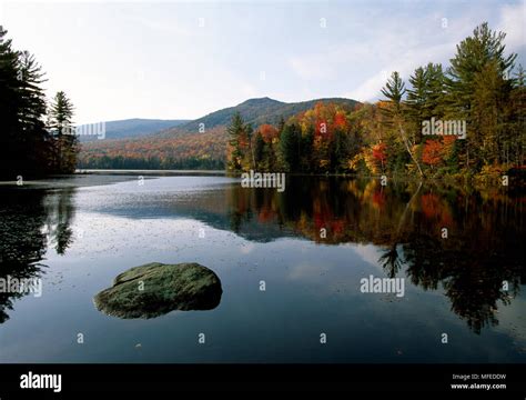 lefferts pond autumn colours green mountain national forest vermont