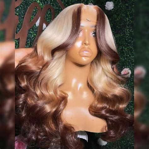 Blonde And Brown Ombre Wig Body Wave Ombre Lace Wigs West Kiss Hair