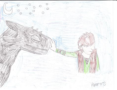 Hiccup And Toothless Bond Drawing by nightfurylover - DragoArt