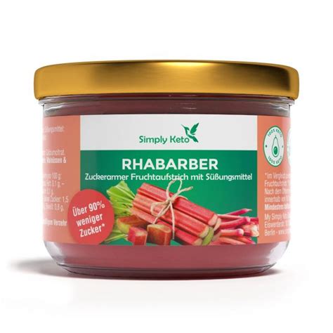 Low Carb Rhabarber Marmelade Kalorienarm Ohne Zuckerzusatz Simply Keto