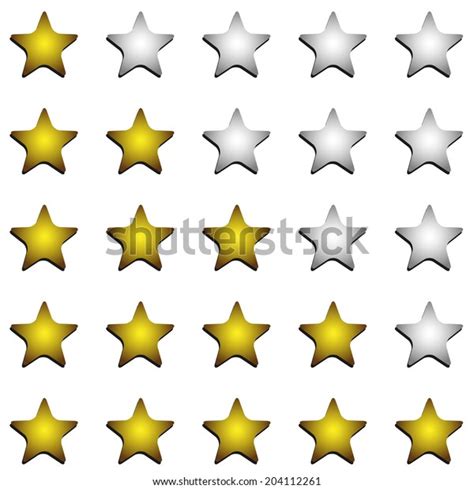 Five Stars Ratings Shadow On White Stock Illustration