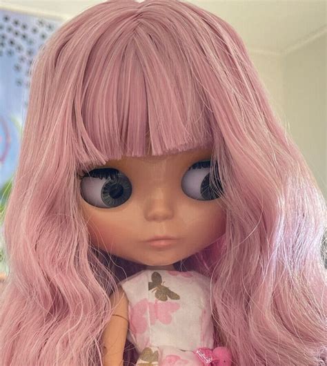 Blythe Doll Nude Tan Skin Shiny Face Wavy Hair BJD Toys 4 Color Eyes Interactive EBay Wavy