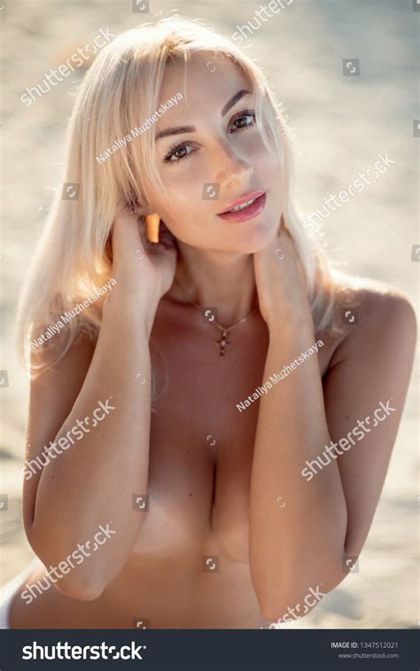 Beautiful Sexy Blonde Posing On Tropical Stock Photo 1347512021 Shutterstock